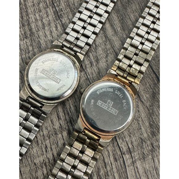 Rare Vintage Citizen Gold And Black Dial Watch Men’s Lot Of Two Embossed Glass - Picture 8 of 16